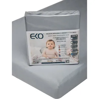 Prostěradlo EKO Prostěradlo s gumou žerzej šedá 120x60 cm