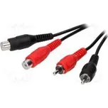Kabel RCA zásuvka x2,RCA vidlice x2 5m černá