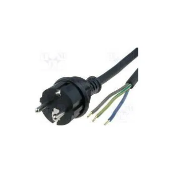 Prodlužovací kabel Kabel CEE 7/7 (E/F) vidlice,vodiče guma Dél 5m černá 16A