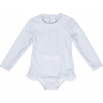 Kojenecké plavky Little Dutch Plavky dlouhý rukáv Kopretiny Blue 98/104