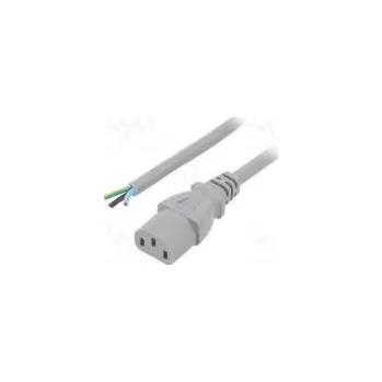 Napájecí kabel Kabel IEC C13 zásuvka,vodiče PVC 3m šedá 3x1mm2 10A 250V