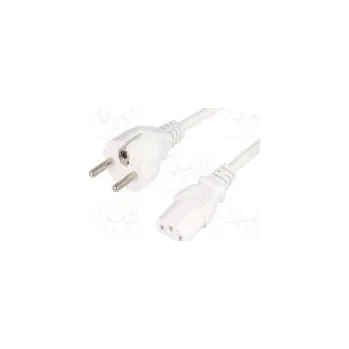 Napájecí kabel Kabel CEE 7/7 (E/F) vidlice,IEC C13 zásuvka PVC 1,5m bílá