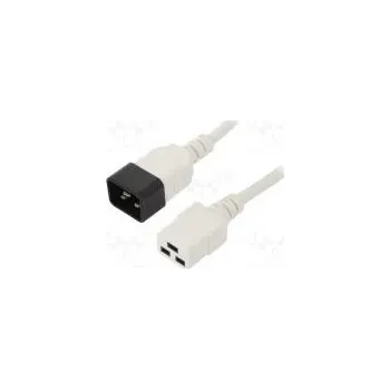 Napájecí kabel Kabel IEC C19 zásuvka,IEC C20 vidlice PVC 0,5m bílá 3G1,5mm2