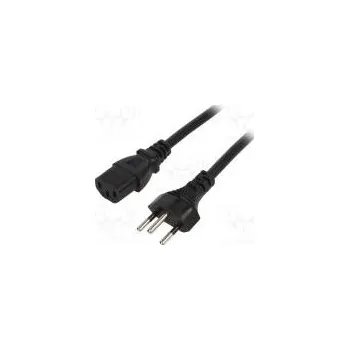Napájecí kabel Kabel IEC C13 zásuvka,vidlice SEV-1011 (J) PVC 1,8m černá