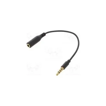 Audio kabel Kabel Jack 3,5mm 4pin zásuvka,Jack 3,5mm 4pin vidlice 0,2m