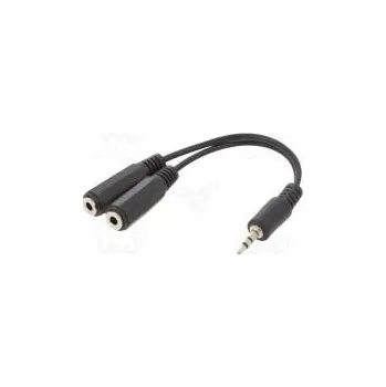 Audio kabel Kabel Jack 3,5mm 3pin vidlice,Jack 3,5mm zásuvka x2 0,1m