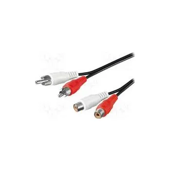 Audio kabel Kabel RCA zásuvka x2,RCA vidlice x2 10m Povrch niklovaný