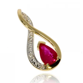 Přívěsek Zlatnictví Helios Přívěšek s rubínem a brilianty