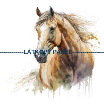 Látkový panel - Kůň - KON - 53 Velikost: 15x15cm, Materiál: Kočárkovina