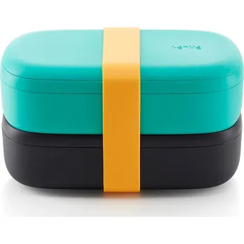 Svačinový box Obědový box LUNCHBOX TO GO 1 l, tyrkysová / černá, Lékué - doprava zdarma od 2999 Kč