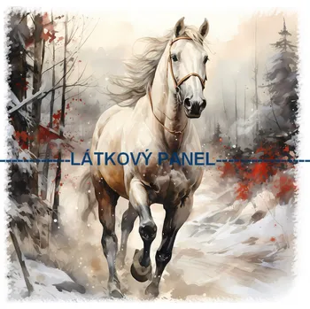 Látkový panel - Kůň - KON - 63 Velikost: 20x20cm, Materiál: Kočárkovina
