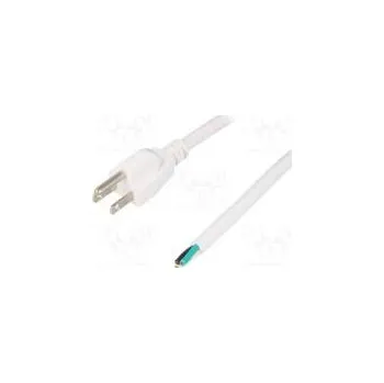 Napájecí kabel Kabel NEMA 5-15 (B) vidlice,vodiče PVC 3,5m bílá 3x16AWG 13A