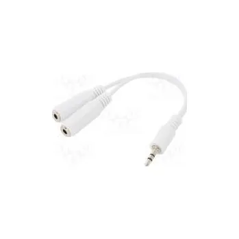 Audio kabel Kabel Jack 3,5mm 3pin vidlice,Jack 3,5mm zásuvka x2 0,1m