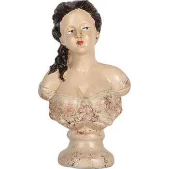Bytová dekorace Béžová antik dekorace busta žena v šatech - 12*8*20 cm