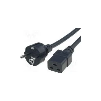 Napájecí kabel Kabel CEE 7/7 (E/F) vidlice,IEC C19 zásuvka PVC 5m černá