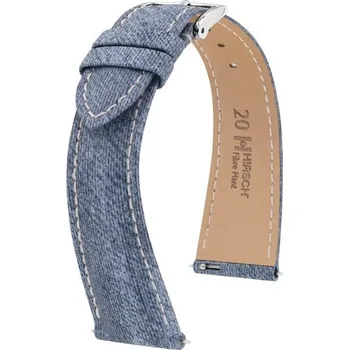 Řemínek na hodinky Řemínek Hirsch Fibre Plant - světle modrý - 19 mm - L – Standardní délka (doporučujeme) - 16 mm - Stříbrná + 5 let záruka a dárek ZDARMA