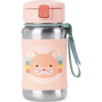 Láhev SKIPHOP SKIP HOP Spark Style Láhev s brčkem na vodu nerez Kočička 12m+