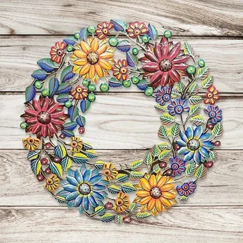 Obraz BAF Kovová dekorace na dveře nebo vrátka Květy