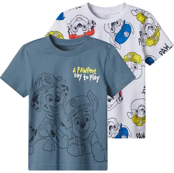 Chlapecké triko Tlapková patrola, 2 kusy (modrá/bílá, 98/104)