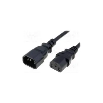 Napájecí kabel Kabel IEC C13 zásuvka,IEC C14 vidlice PVC 1m černá 3x0,75mm2