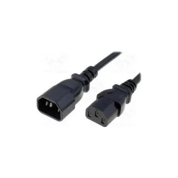 Napájecí kabel Kabel IEC C13 zásuvka,IEC C14 vidlice PVC 3m černá 3x1mm2