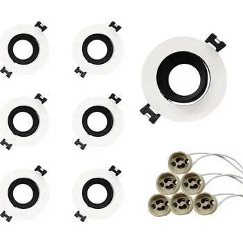 Stojací lampa Balení 6 LED zapuštěných bodových světel GY včetně objímky GU10, LED stropní bodové světlo GU10 s