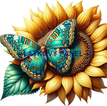 Látkový panel - Motýl na květině - MO-45 Velikost: 20x20cm, Materiál: Kočárkovina