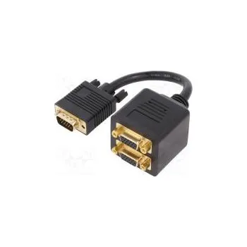 Elektrická zásuvka Kabel D-Sub 15pin HD zásuvka x2,D-Sub 15pin HD vidlice černá