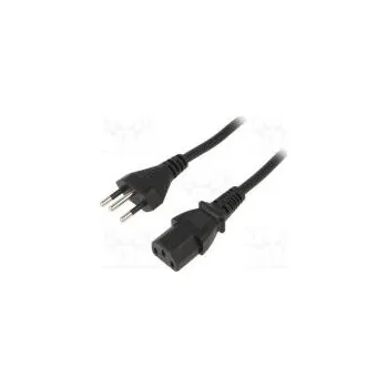 Napájecí kabel Kabel IEC C13 zásuvka,NBR 14136 (N) zástrčka PVC 1,8m černá