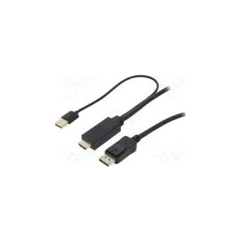 Video kabel Kabel DisplayPort 1.2,HDCP,HDMI 1.4 černá