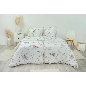 Povlečení Stanex Ložní povlečení bavlněné Mia růžová (LS244) rozměr: 140 x 220 + 90 x 70, Zapínání: Zip