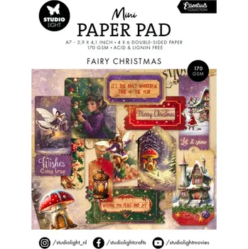 Výtvarná sada Mini kreativní blok Studio Light "Fairy Christmas", A7, 24 l. - Vánoce s vílami