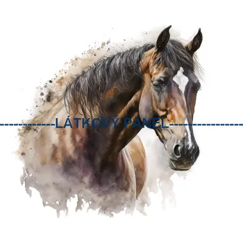 Látkový panel - Kůň - KON - 52 Velikost: 15x15cm, Materiál: Kočárkovina