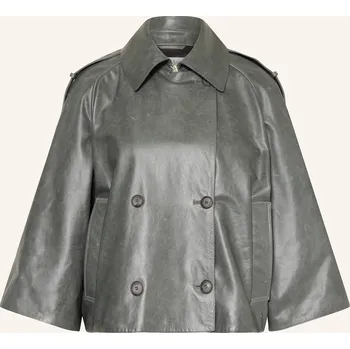 Max Mara Dámská Kožená Bunda Tenace, tmavě zelená, 40