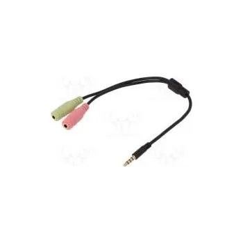 Audio kabel Kabel Jack 3,5mm 3pin zásuvka x2,Jack 3,5mm 4pin vidlice