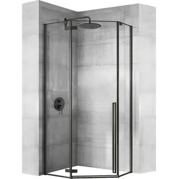 Rea REA/S - Sprchový kout DIAMOND 90x90 - matná černá + sprchová vanička Diamond, bílá KPL-05622