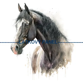 Látkový panel - Kůň - KON - 54 Velikost: 45x45cm, Materiál: Teplákovina nepočesaná