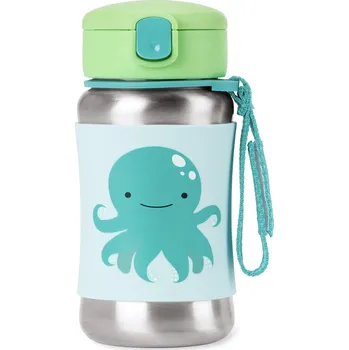 Láhev SKIP HOP Spark Style Láhev s brčkem na vodu nerez Chobotnice 12m+ (9S268910)