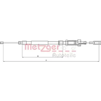 Brzdový systém METZGER Tažné lanko parkovací brzdy MTG 10.4726