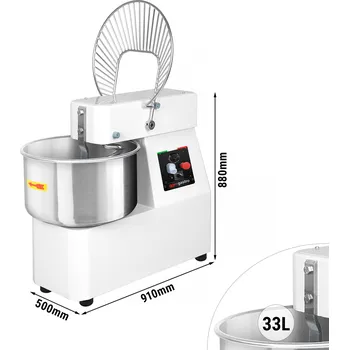 Vinotéka G.Gastro Hnětací stroj na těsto - 33L / 25 kg - 2 rychlosti - s pevným kotlem - funkce časovače