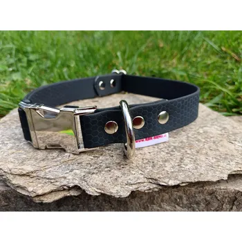 Obojek pro psa RAK-Brno Obojek Hexa cihlová 20 mm s kovovým trojzubcem - černým Délka: 70-80 cm