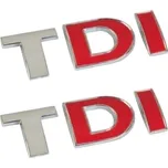DENR 2x Samolepka 3D TDI, barva červená/chrom