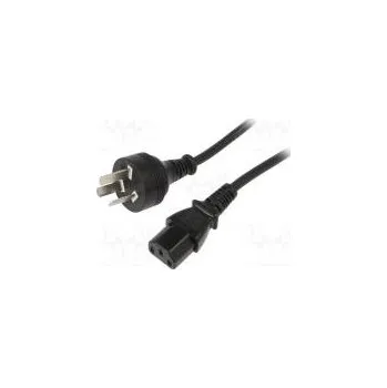 Napájecí kabel Kabel IEC C13 zásuvka,IRAM 2073 vidlice PVC 1,8m černá 10A