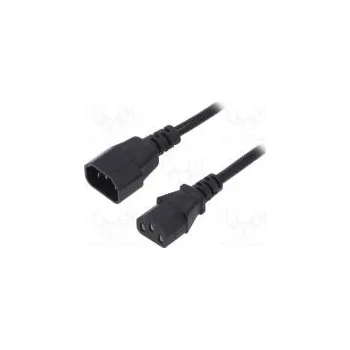 Napájecí kabel Kabel IEC C13 zásuvka,IEC C14 vidlice PVC 1,8m černá 10A