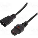 Kabel IEC C13 zásuvka,IEC C14 vidlice PVC 3,5m černá 10A