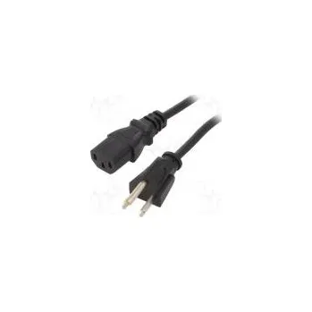 Prodlužovací kabel Kabel IEC C13 zásuvka,NEMA 5-15 (B) vidlice PVC 2m černá