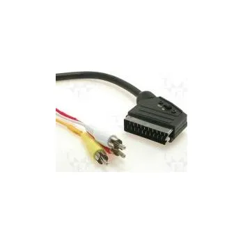 Audio kabel Kabel RCA vidlice x3,SCART vidlice 2m
