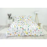 Stanex Ložní povlečení krepové flora bílá (LS211) rozměr: 140 x 200 + 90 x 70, Zapínání: Knoflíkové
