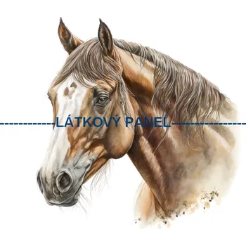 Látkový panel - Kůň - KON - 59 Velikost: 15x15cm, Materiál: Teplákovina nepočesaná