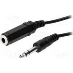 Kabel Jack 6,3mm zásuvka,Jack 6,3mm vidlice 5m černá